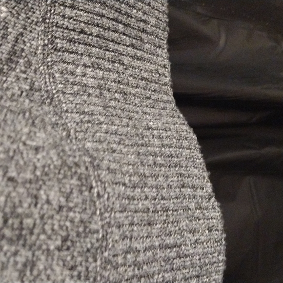 True Rock Grey and Black Striped full zip mock turtleneck cardigan - Picture 5 of 8